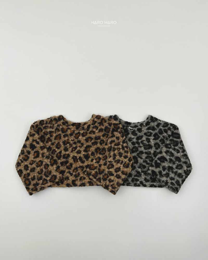 Haro Haro - Korean Children Fashion - #fashionkids - Fuzzy Leopard Crop Tee - 5