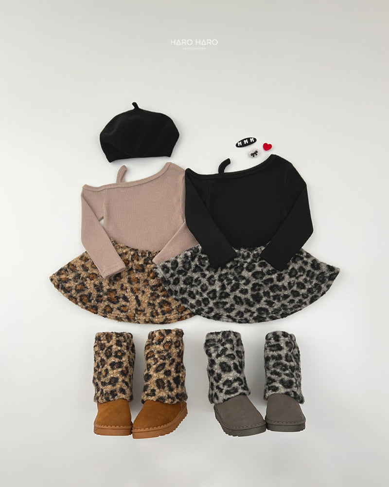Haro Haro - Korean Children Fashion - #fashionkids - Fuzzy Leopard Skirt - 12