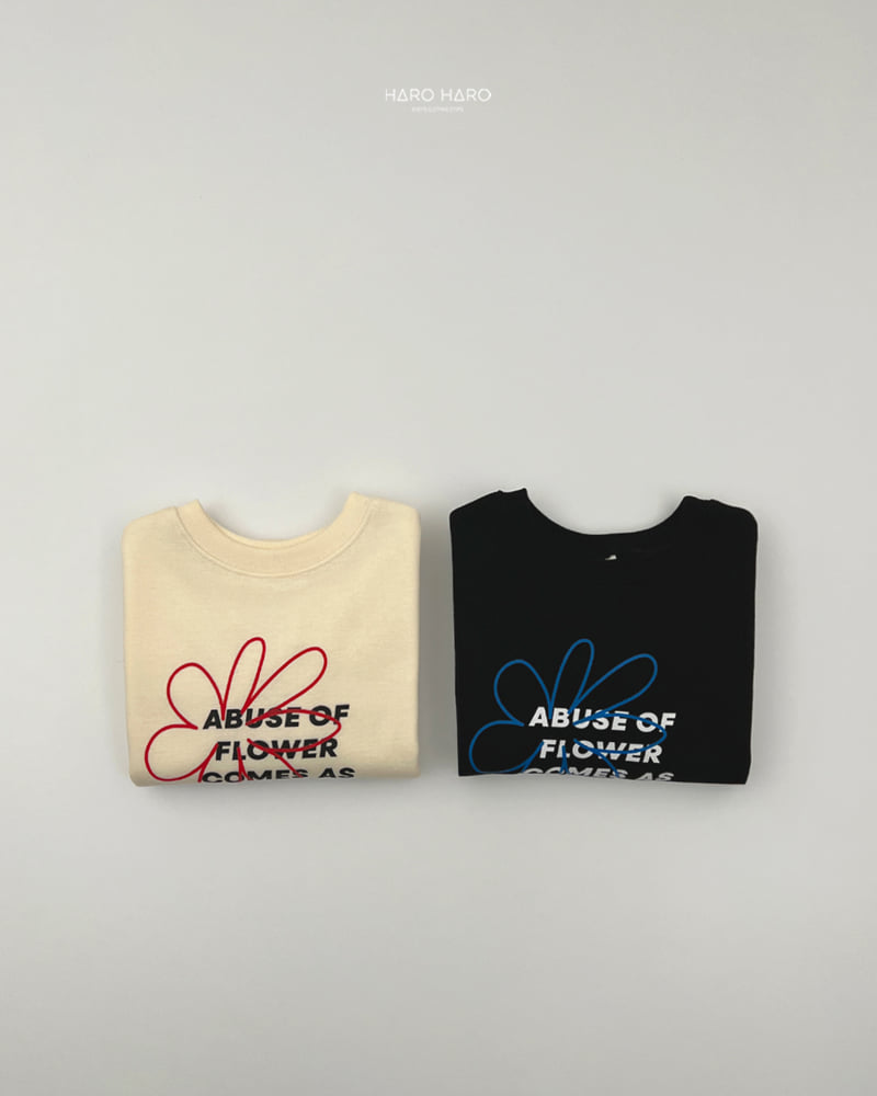 Haro Haro - Korean Children Fashion - #fashionkids - Flower Loose Fleece Tee - 8