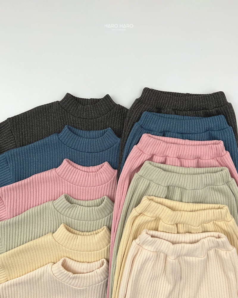Haro Haro - Korean Children Fashion - #discoveringself - Knit Fleece Half Turtleneck Set - 4