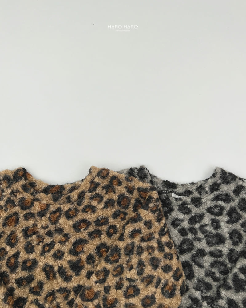 Haro Haro - Korean Children Fashion - #kidsshorts - Fuzzy Leopard Crop Tee - 6
