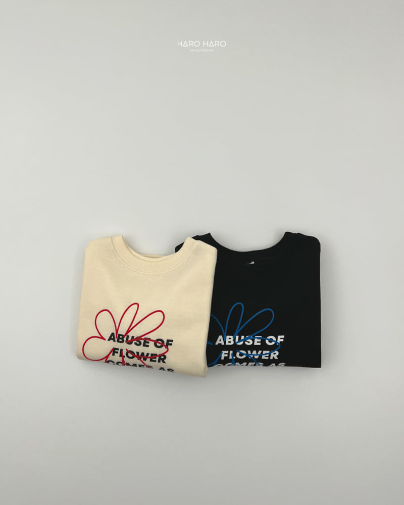 Haro Haro - Korean Children Fashion - #kidsshorts - Flower Loose Fleece Tee - 9