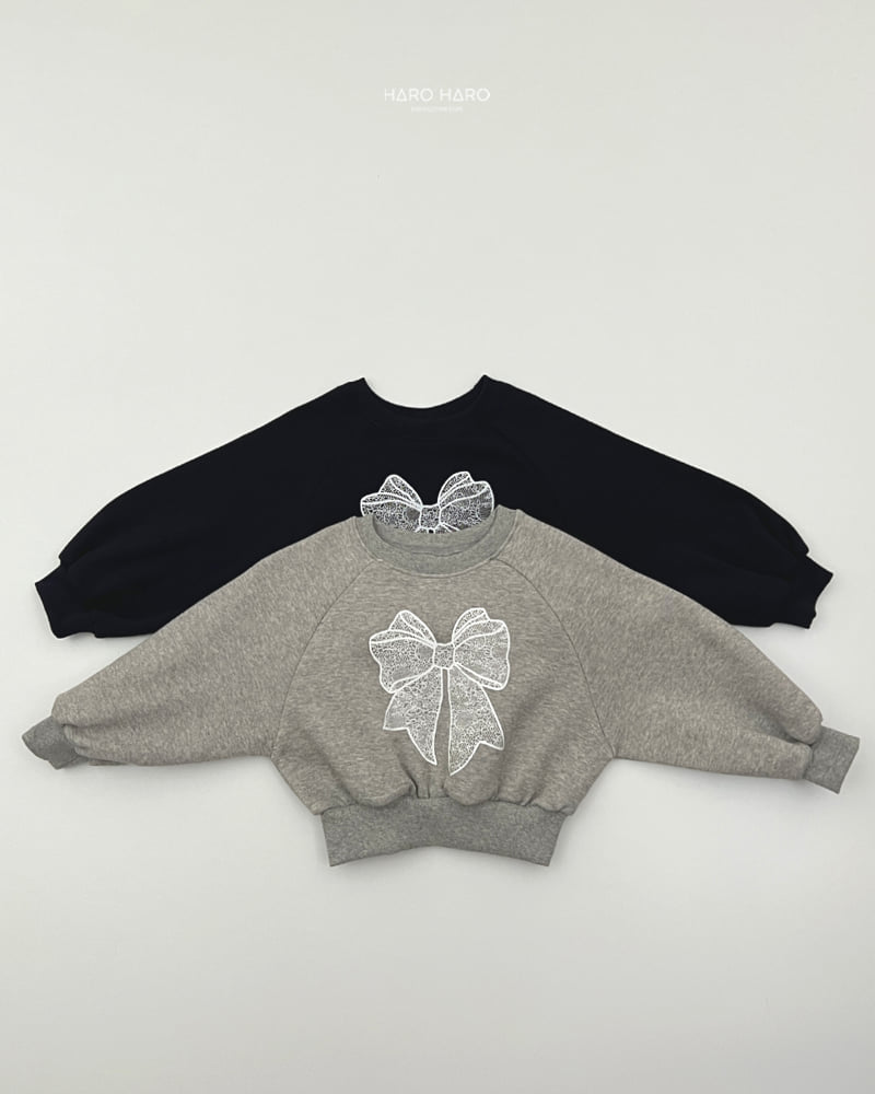 Haro Haro - Korean Children Fashion - #kidsshorts - Lace Ribbon Fleece Sweatshirt - 3
