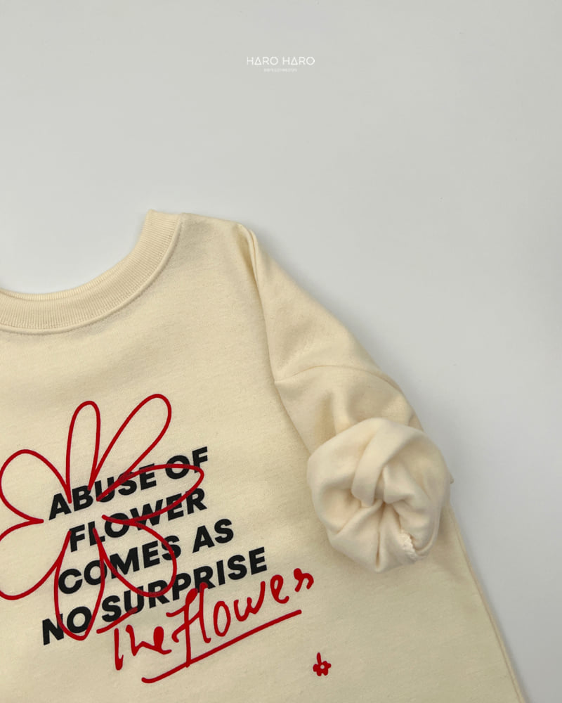 Haro Haro - Korean Children Fashion - #kidsstore - Flower Loose Fleece Tee - 10