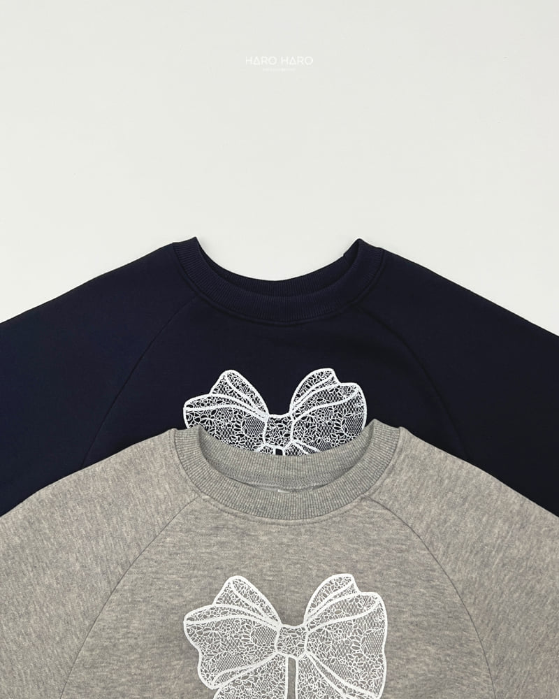 Haro Haro - Korean Children Fashion - #kidsshorts - Lace Ribbon Fleece Sweatshirt - 4