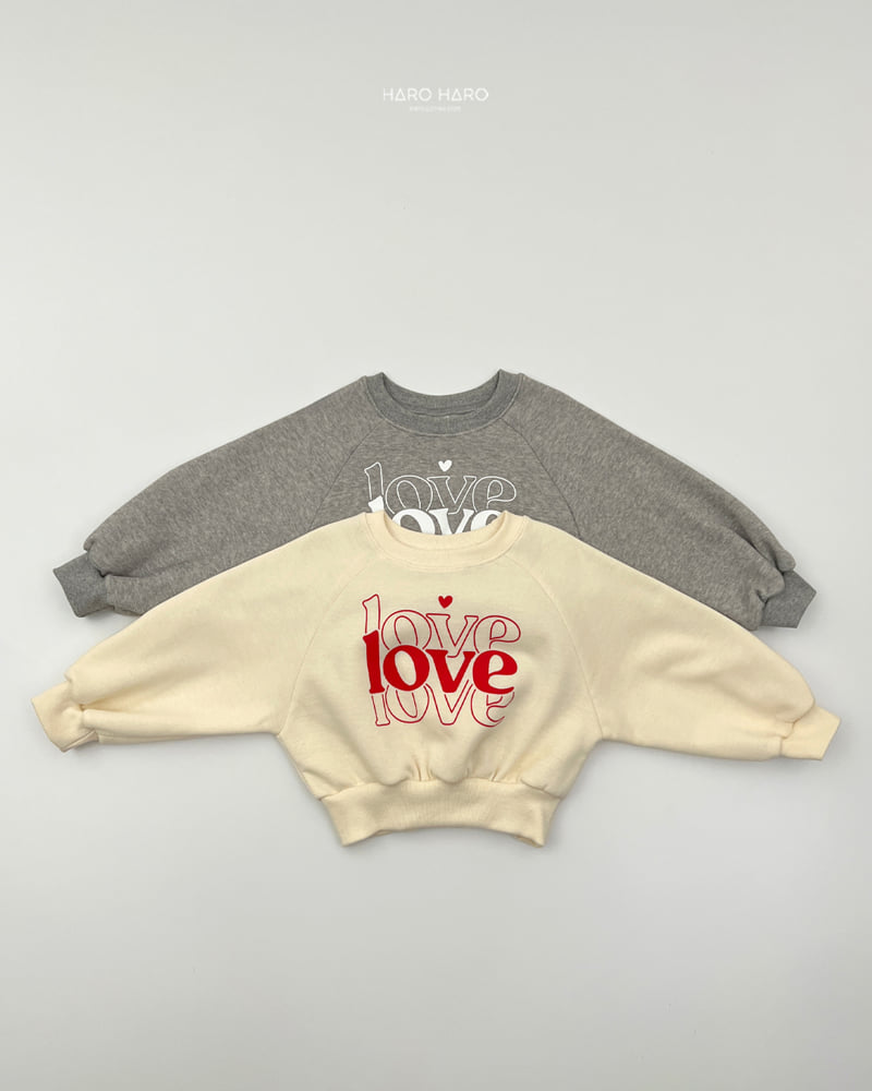 Haro Haro - Korean Children Fashion - #kidsstore - Love Love Fleece Sweatshirt - 3