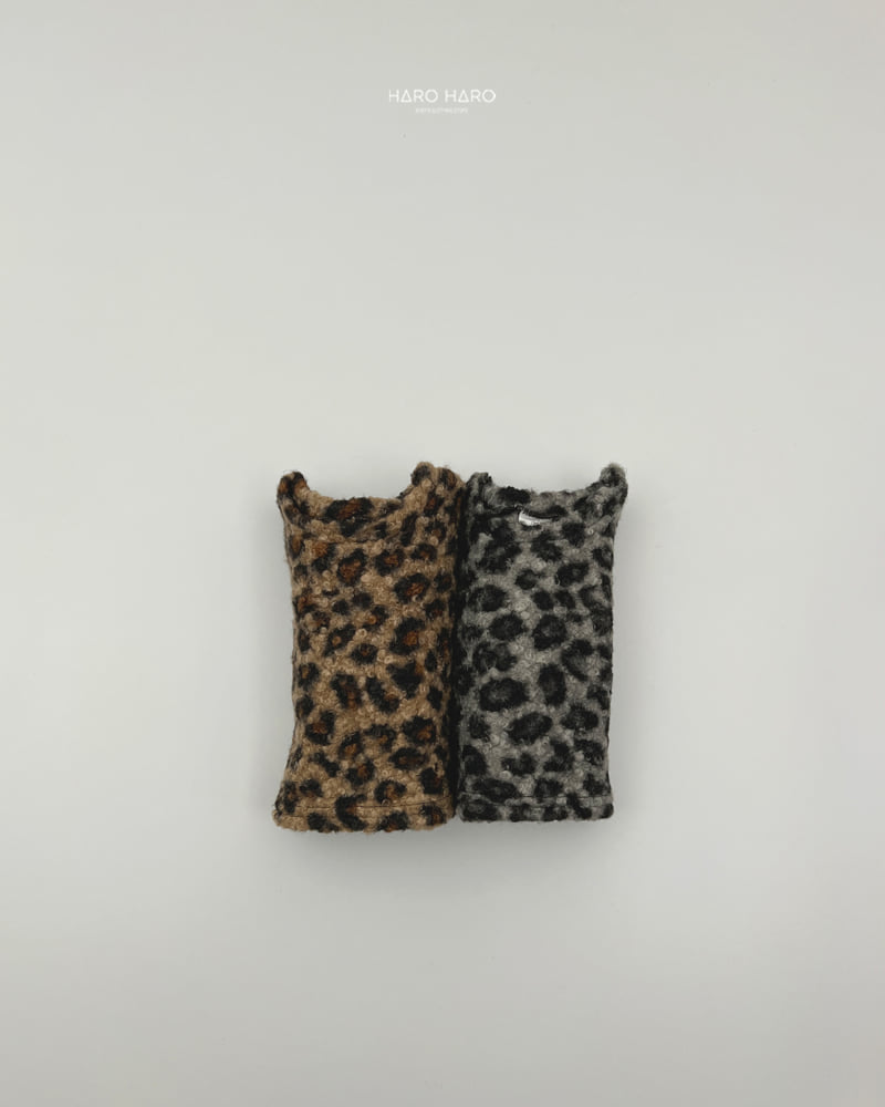 Haro Haro - Korean Children Fashion - #kidzfashiontrend - Fuzzy Leopard Crop Tee - 8