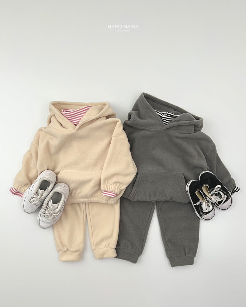 Haro Haro - Korean Children Fashion - #kidzfashiontrend - Fleece Hoodie Set - 12
