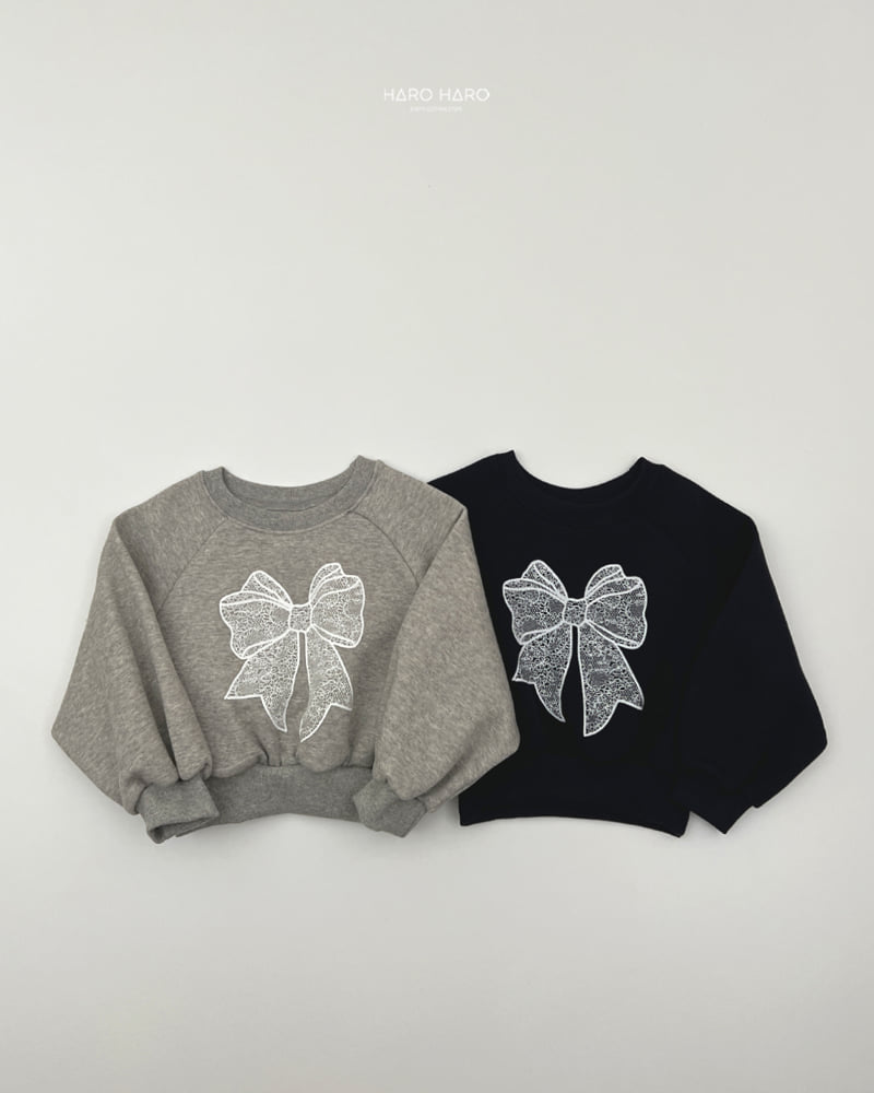 Haro Haro - Korean Children Fashion - #kidzfashiontrend - Lace Ribbon Fleece Sweatshirt - 5