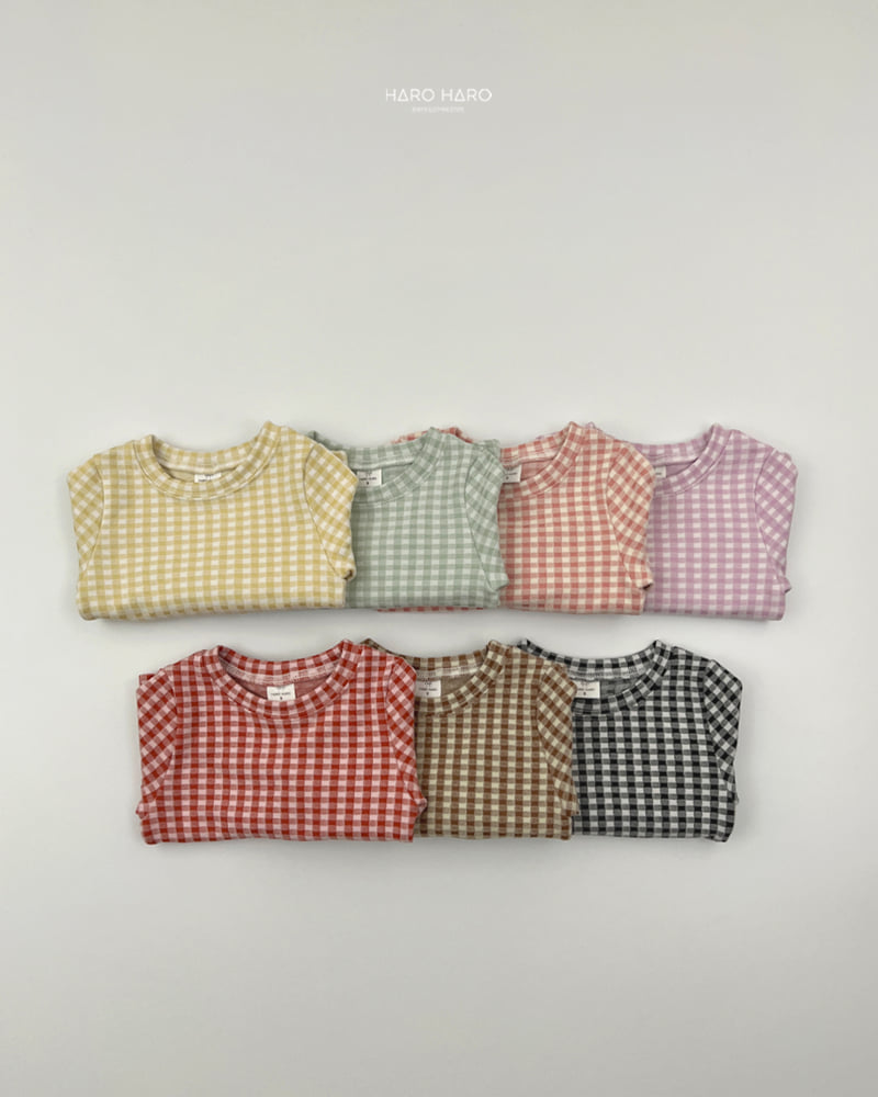Haro Haro - Korean Children Fashion - #kidzfashiontrend - Petite Check Slim Fleece Tee - 7