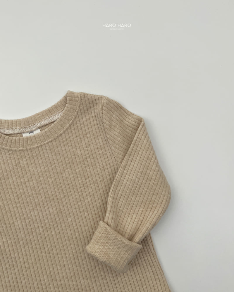 Haro Haro - Korean Children Fashion - #littlefashionista - Rose Ribbed Slim Fleece Tee - 10