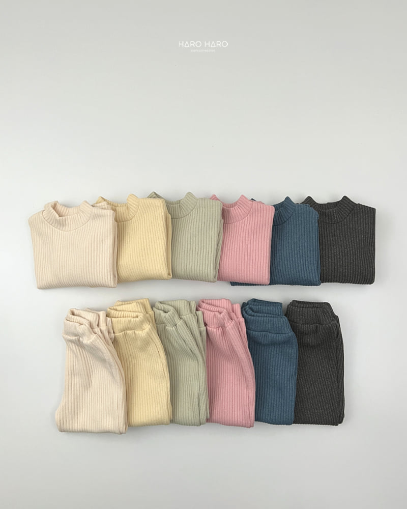 Haro Haro - Korean Children Fashion - #littlefashionista - Knit Fleece Half Turtleneck Set - 9