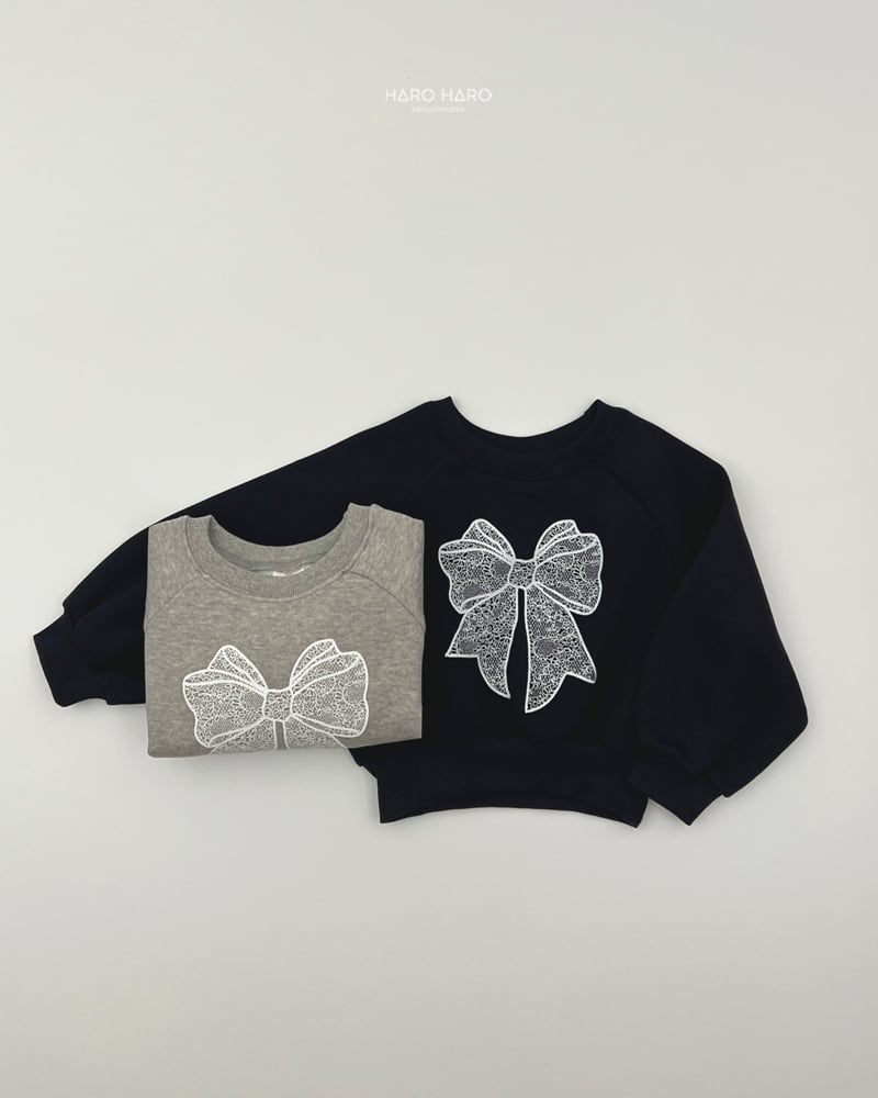 Haro Haro - Korean Children Fashion - #littlefashionista - Lace Ribbon Fleece Sweatshirt - 7