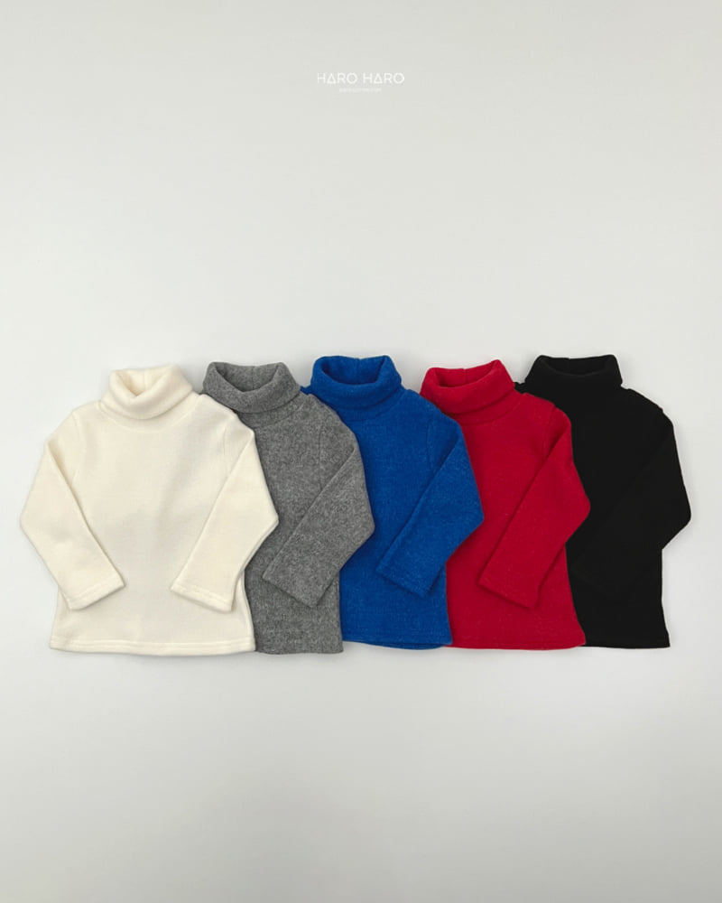 Haro Haro - Korean Children Fashion - #littlefashionista - Soft Fleece Turtleneck Tee - 5