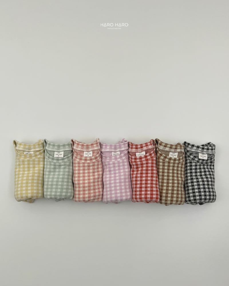 Haro Haro - Korean Children Fashion - #littlefashionista - Petite Check Slim Fleece Tee - 9