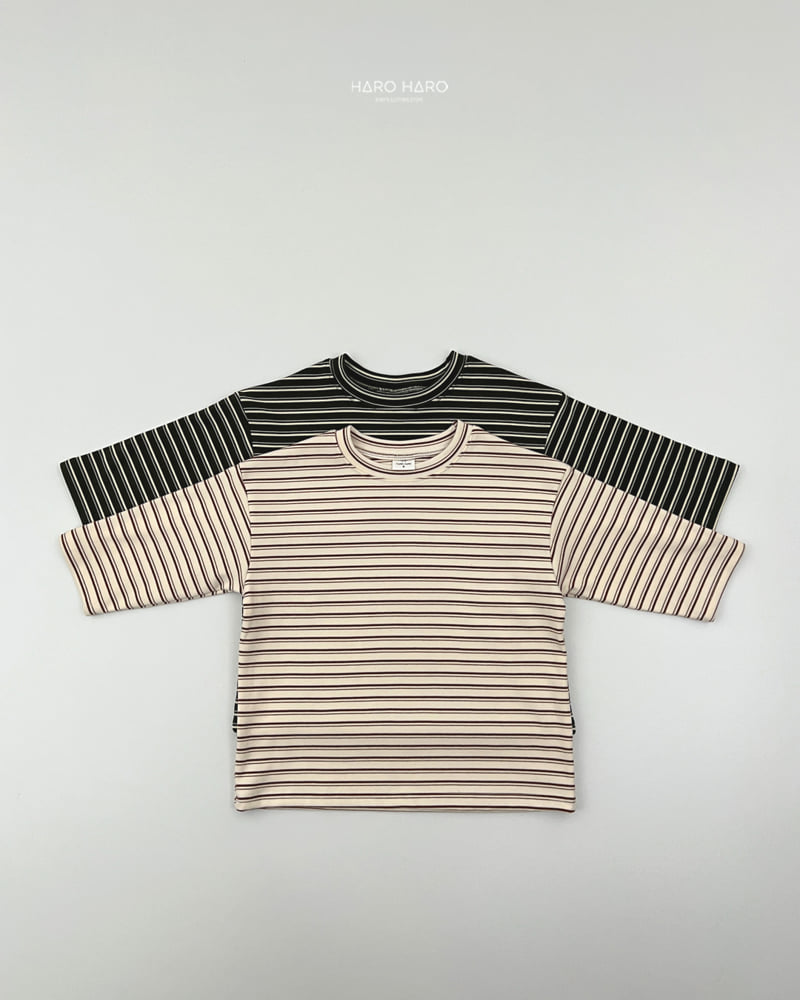 Haro Haro - Korean Children Fashion - #magicofchildhood - Fran Stripe Loose Fleece Tee - 3