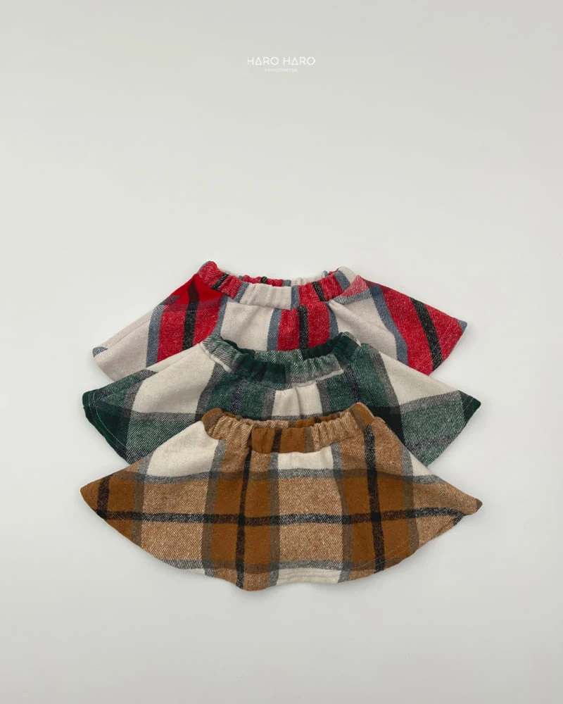 Haro Haro - Korean Children Fashion - #magicofchildhood - Wool Check Fleece Skirt - 3
