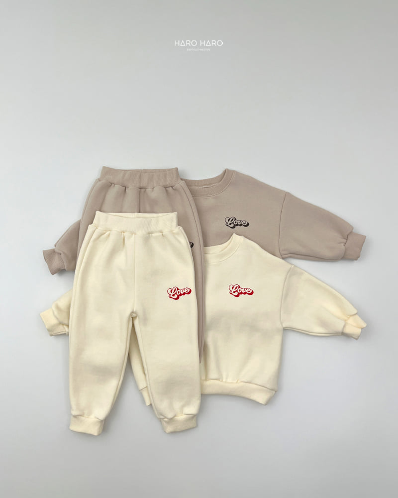 Haro Haro - Korean Children Fashion - #magicofchildhood - Love Fleece Set - 3