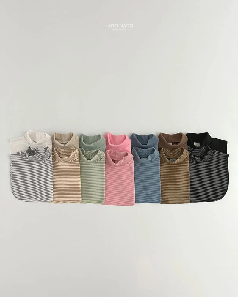Haro Haro - Korean Children Fashion - #magicofchildhood - Julie Fake Turtleneck Tee Set - 9