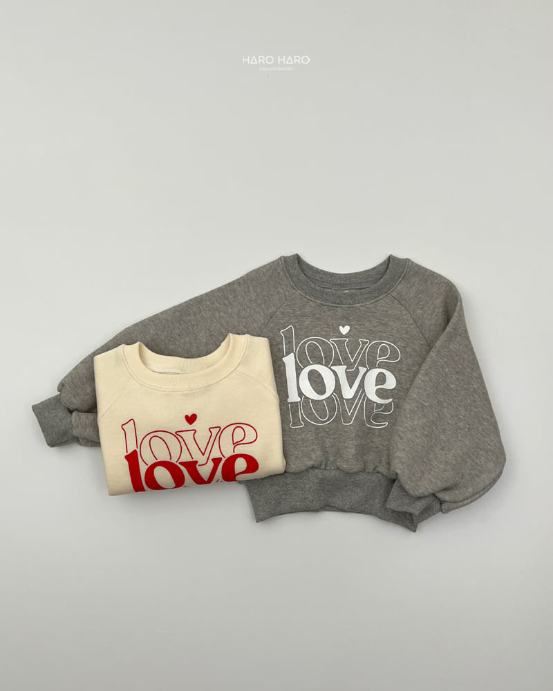 Haro Haro - Korean Children Fashion - #magicofchildhood - Love Love Fleece Sweatshirt - 7