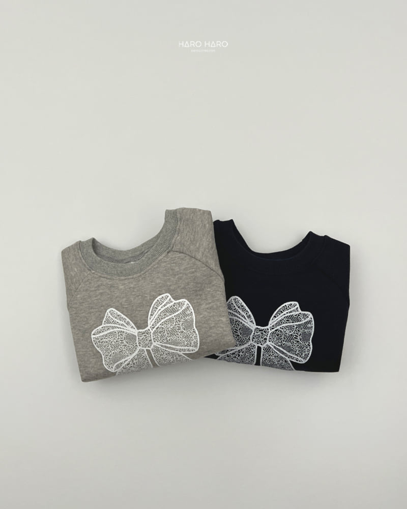 Haro Haro - Korean Children Fashion - #minifashionista - Lace Ribbon Fleece Sweatshirt - 9