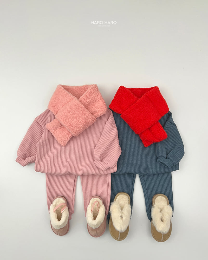 Haro Haro - Korean Children Fashion - #prettylittlegirls - Knit Fleece Half Turtleneck Set - 12