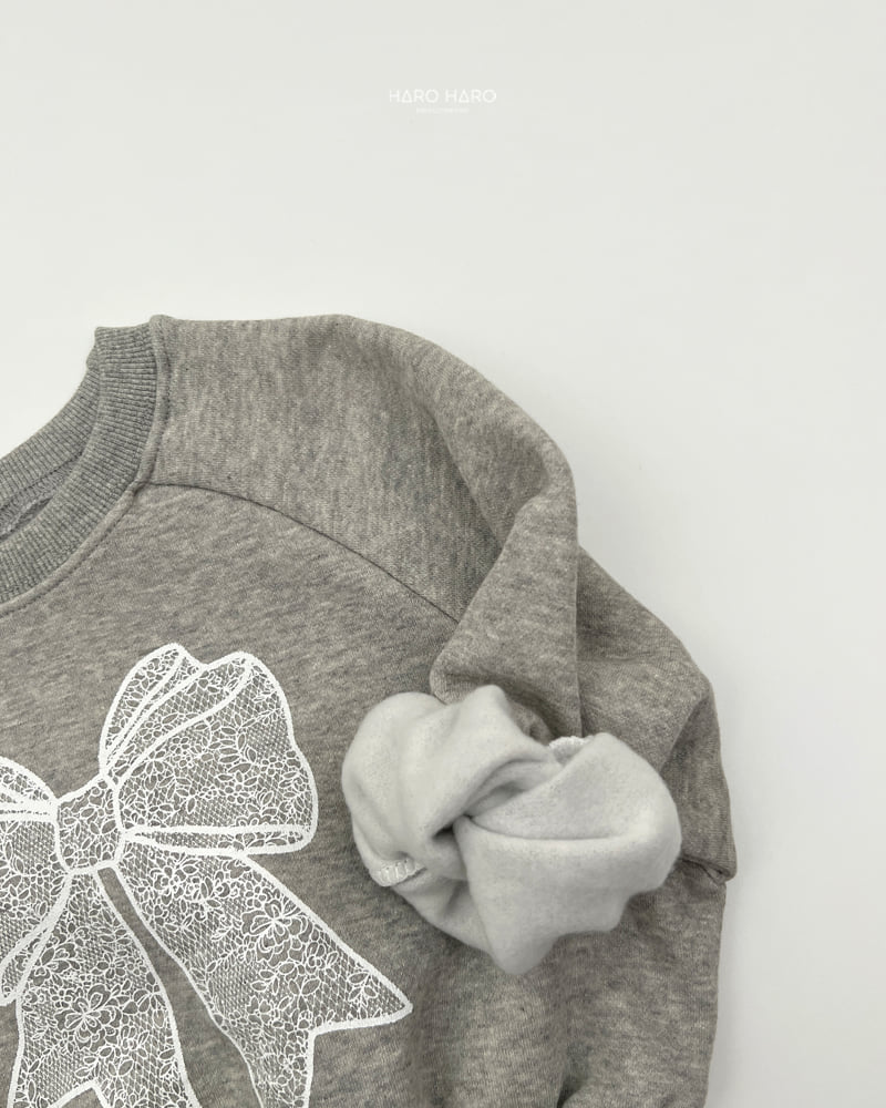 Haro Haro - Korean Children Fashion - #prettylittlegirls - Lace Ribbon Fleece Sweatshirt - 10