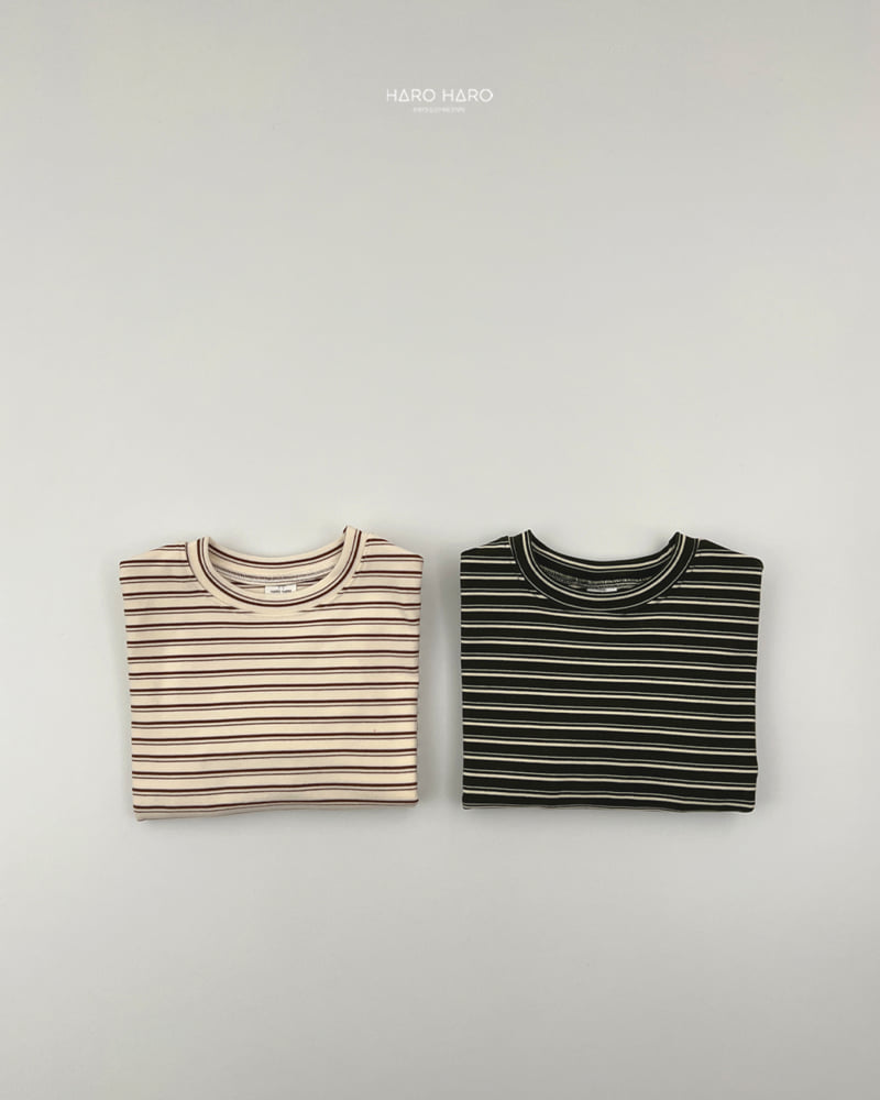 Haro Haro - Korean Children Fashion - #toddlerclothing - Fran Stripe Loose Fleece Tee - 7