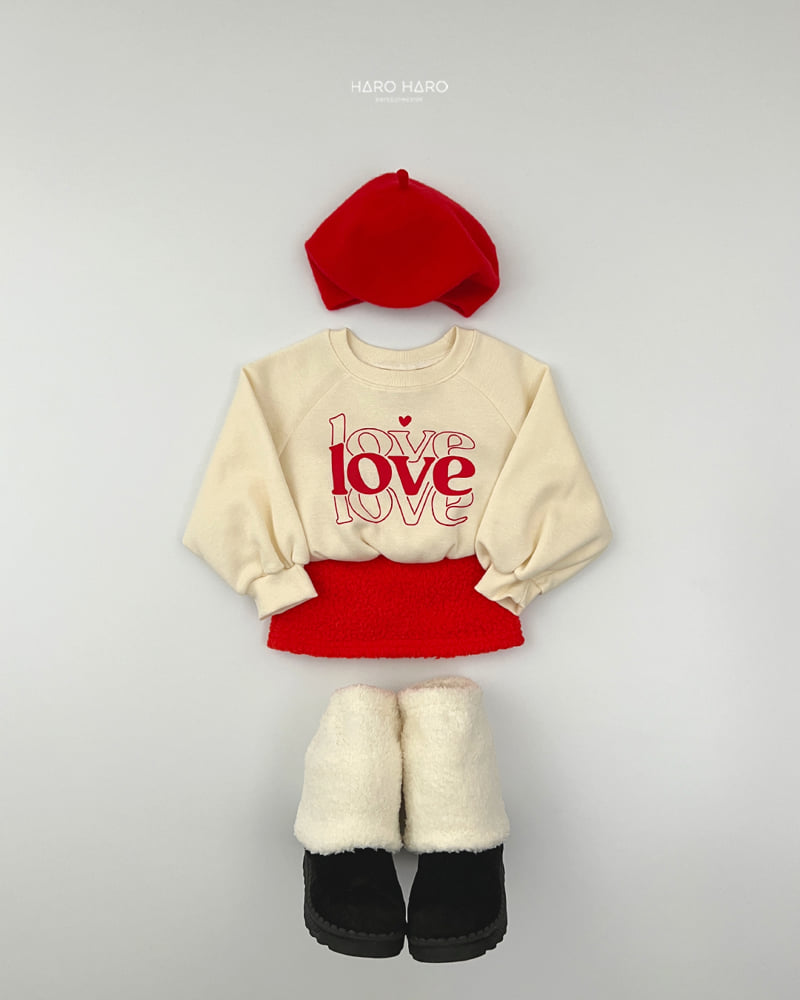 Haro Haro - Korean Children Fashion - #toddlerclothing - Love Love Fleece Sweatshirt - 11