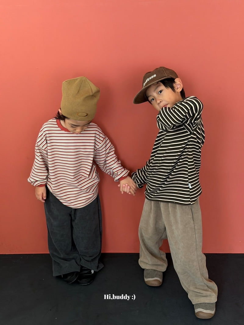 Hi buddy - Korean Children Fashion - #childofig - Pudding Stripe Tee - 4