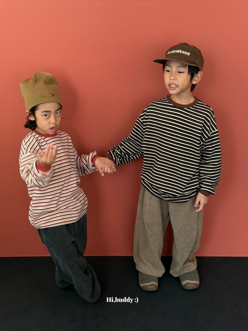 Hi buddy - Korean Children Fashion - #kidsshorts - Pudding Stripe Tee - 8