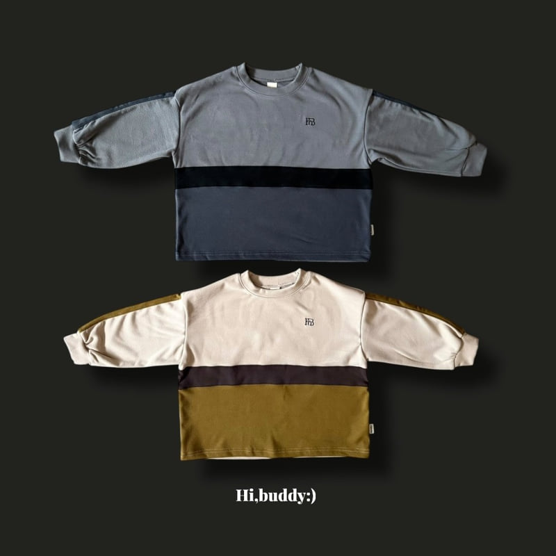 Hi buddy - Korean Children Fashion - #kidsshorts - Triple Color Tee