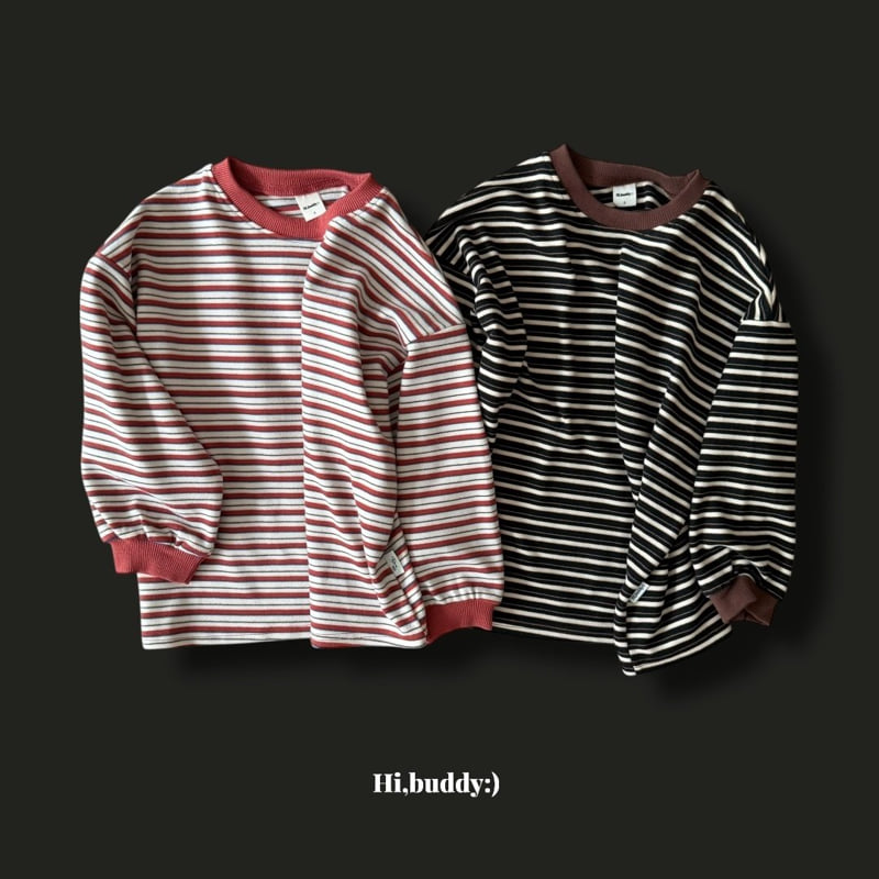 Hi buddy - Korean Children Fashion - #littlefashionista - Pudding Stripe Tee - 12