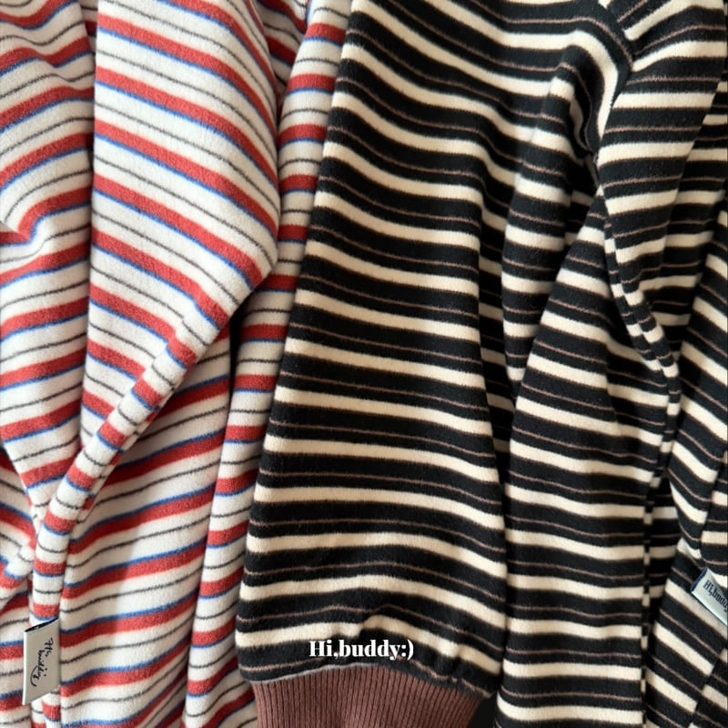 Hi buddy - Korean Children Fashion - #prettylittlegirls - Pudding Stripe Tee