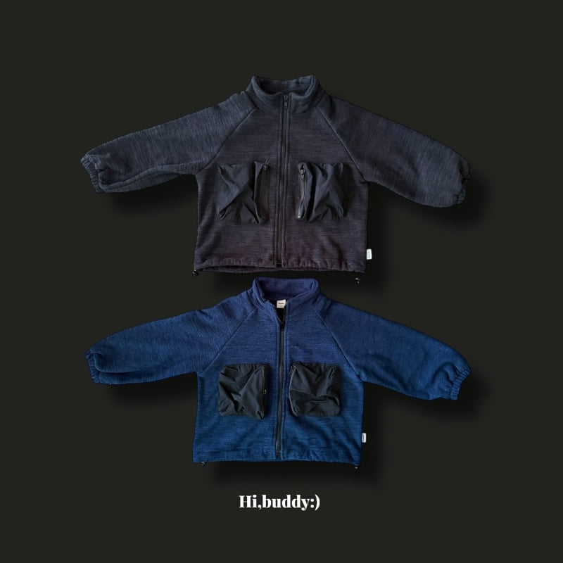 Hi buddy - Korean Children Fashion - #todddlerfashion - Terry Fleece Zip-Up - 12