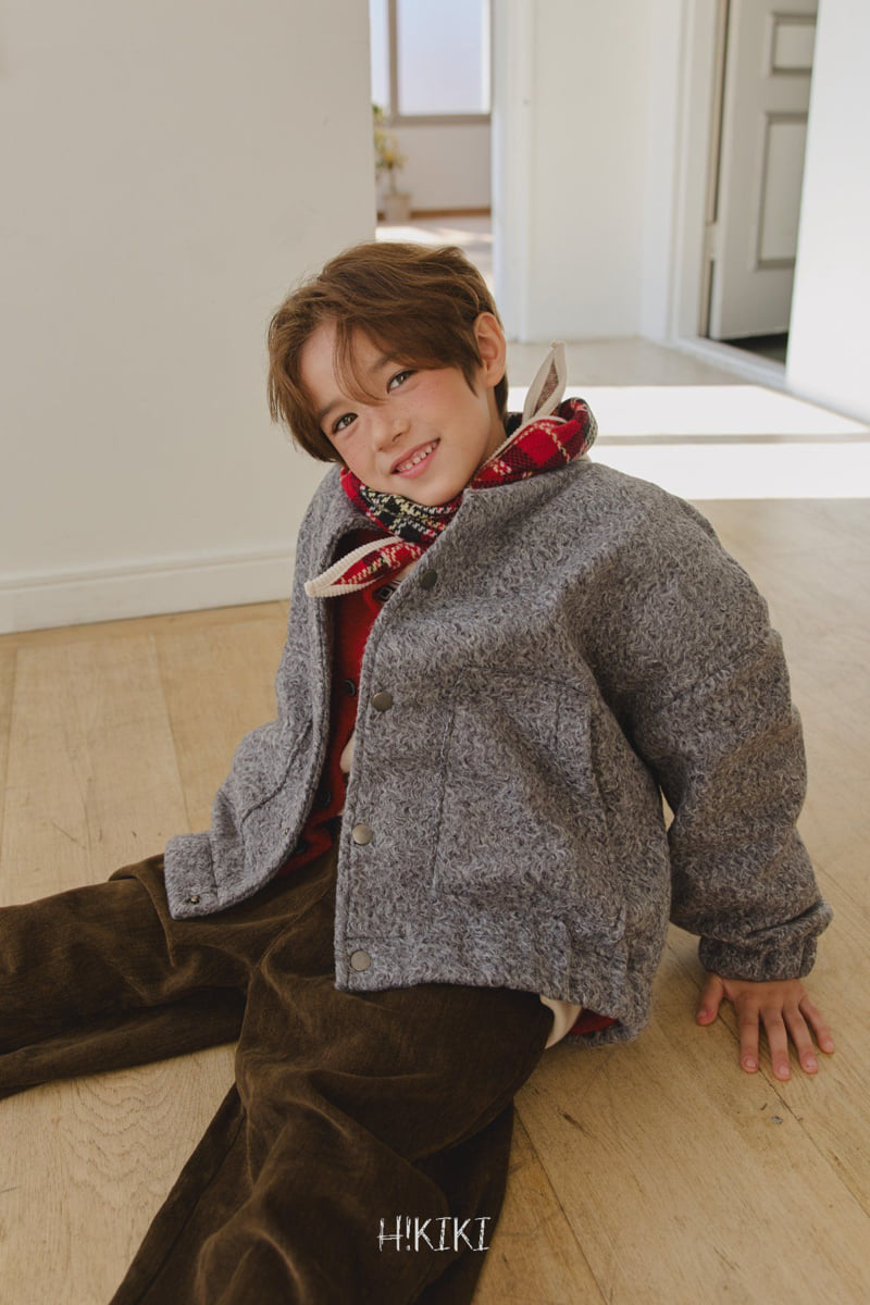 Hikiki - Korean Children Fashion - #kidzfashiontrend - Dandy Wool Bomber Jacket (Junior)
