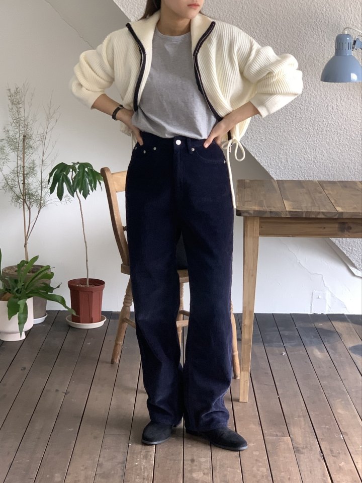 I'm here - Korean Women Fashion - #romanticstyle - Corduroy Straight Fit Pants - 11