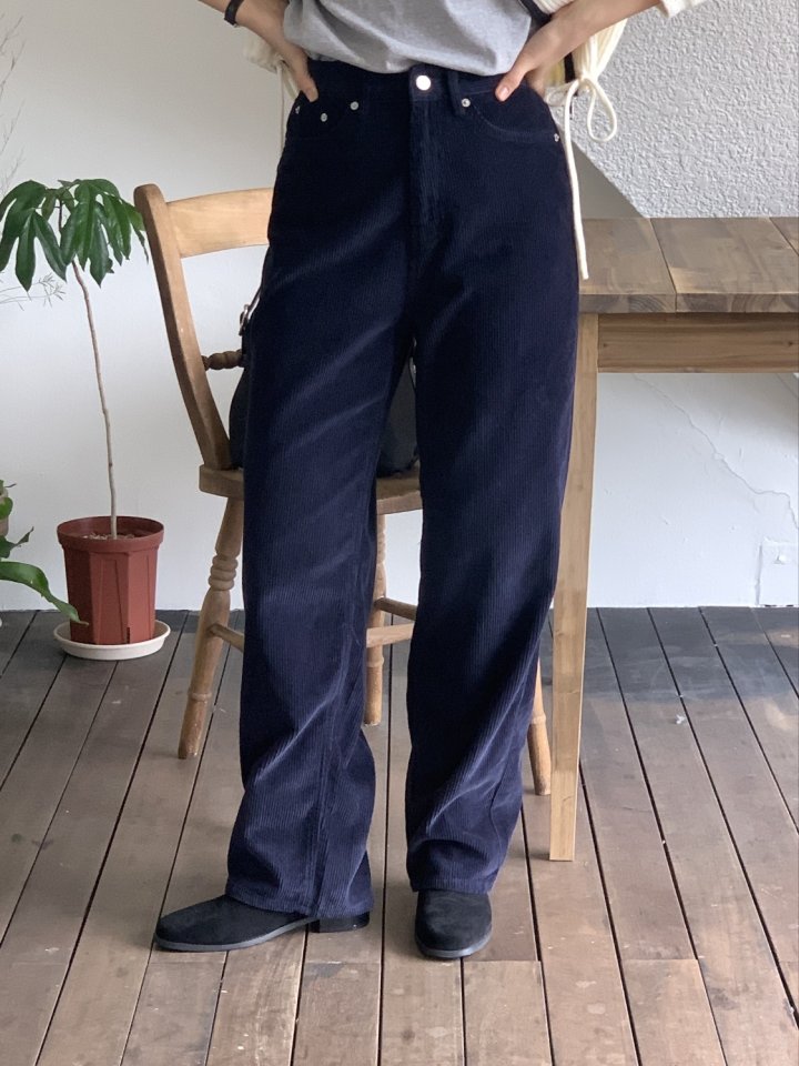 I'm here - Korean Women Fashion - #vintageinspired - Corduroy Straight Fit Pants - 7