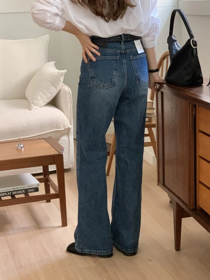 I'm here - Korean Women Fashion - #vintagekidsstyle - Brush Bootcut Denim Pants - 10
