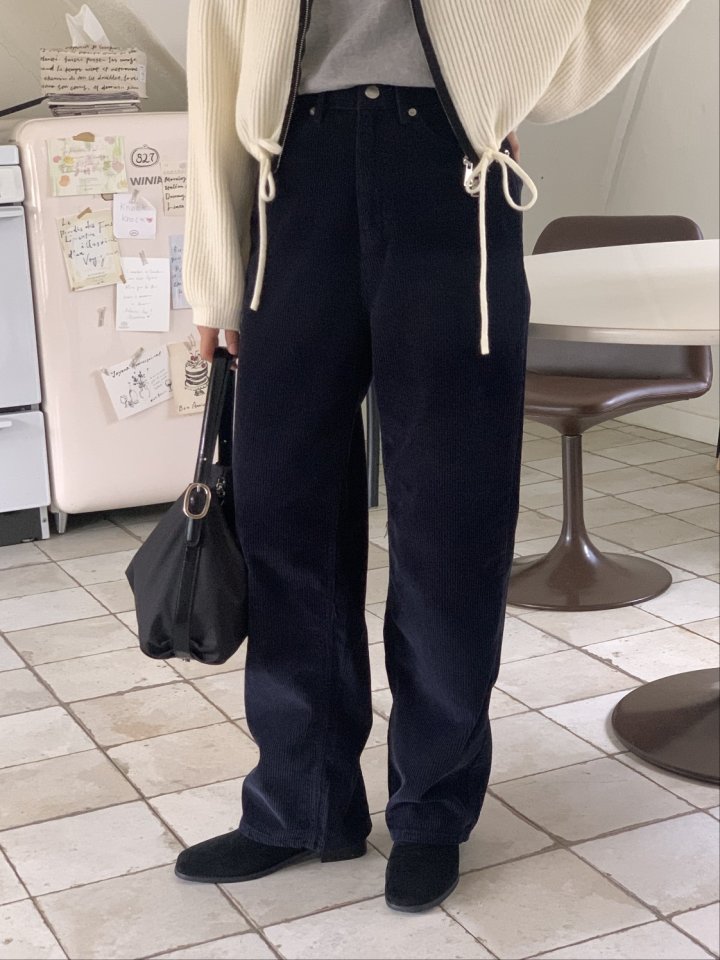 I'm here - Korean Women Fashion - #vintagekidsstyle - Corduroy Straight Fit Pants - 8