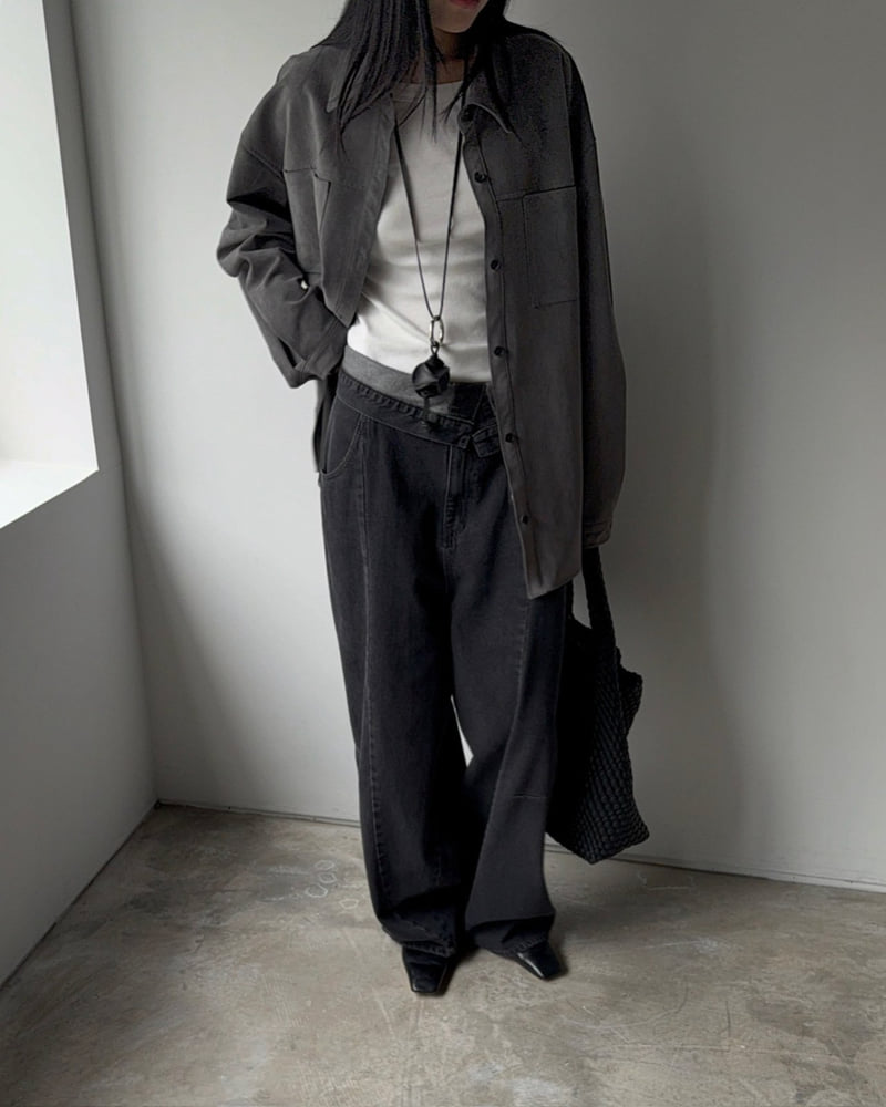 Jade Market - Korean Women Fashion - #momslook - Leuwei Suede Shirt - 11