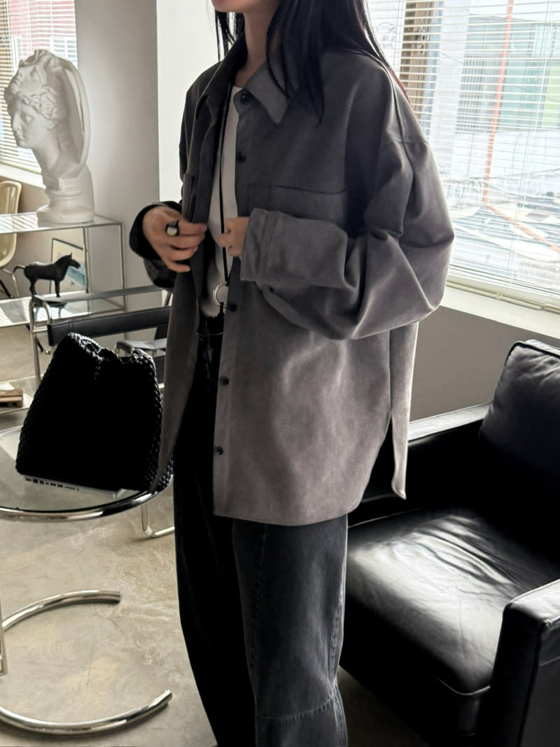 Jade Market - Korean Women Fashion - #momslook - Leuwei Suede Shirt - 9