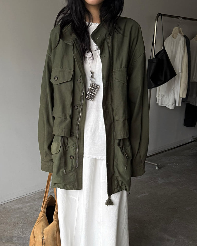 Jade Market - Korean Women Fashion - #momslook - Ribbed Field Jacket - 10