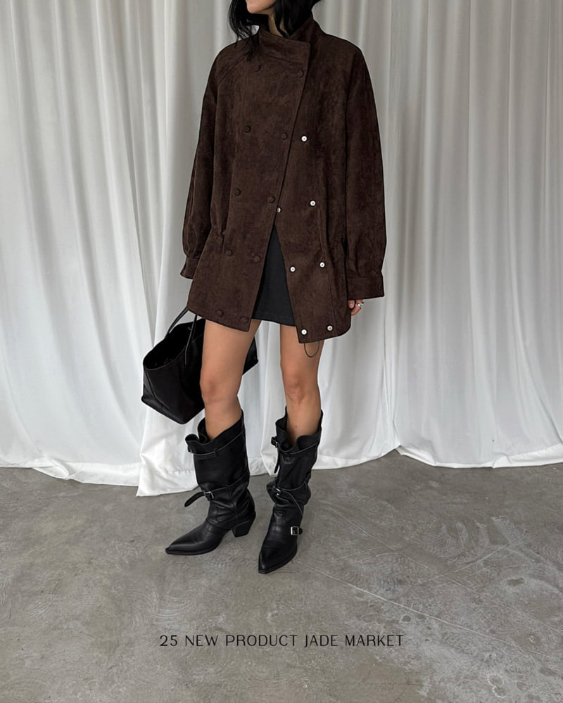 Jade Market - Korean Women Fashion - #momslook - Double Suede Jacket - 5