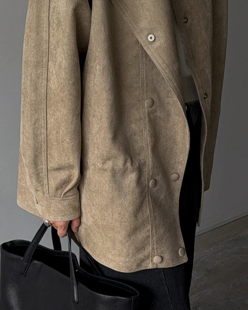Jade Market - Korean Women Fashion - #momslook - Double Suede Jacket - 9