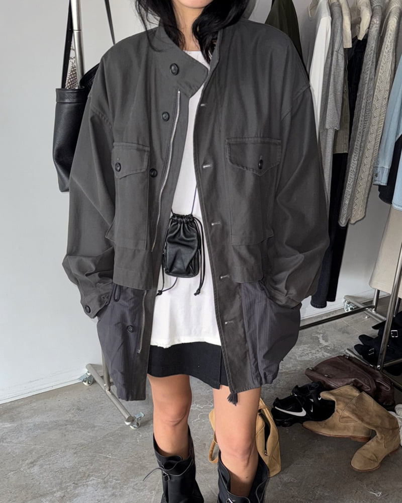 Jade Market - Korean Women Fashion - #pursuepretty - Ribbed Field Jacket - 2