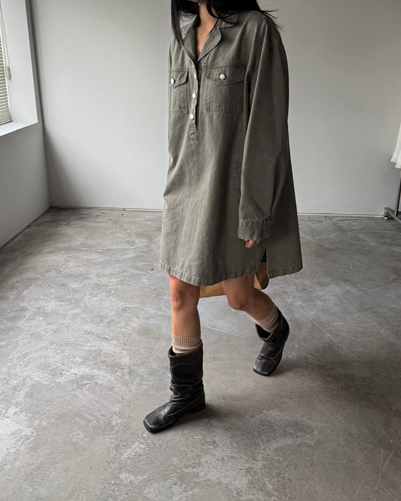 Jade Market - Korean Women Fashion - #restrostyle - Half Open One-Piece - 5