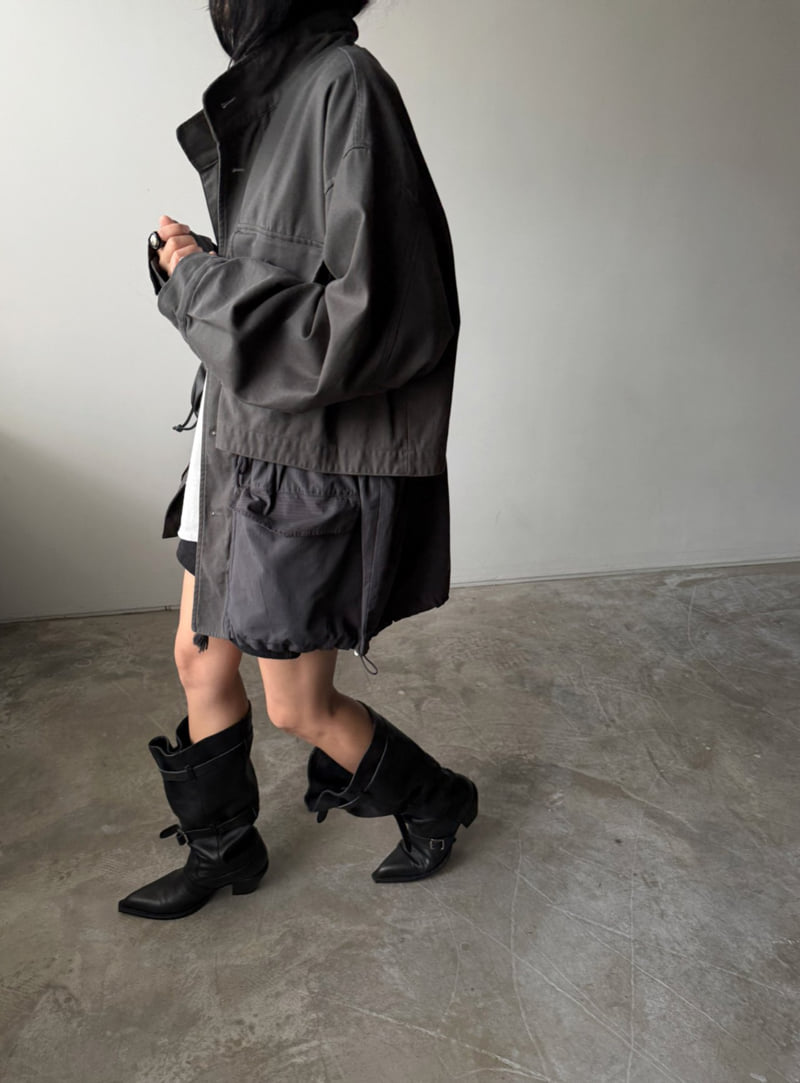 Jade Market - Korean Women Fashion - #restrostyle - Ribbed Field Jacket - 4