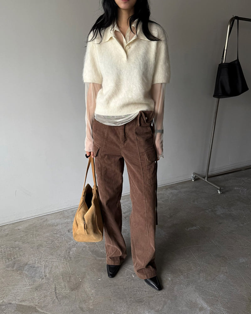 Jade Market - Korean Women Fashion - #romanticstyle - Corduroy Pocket Pants - 2