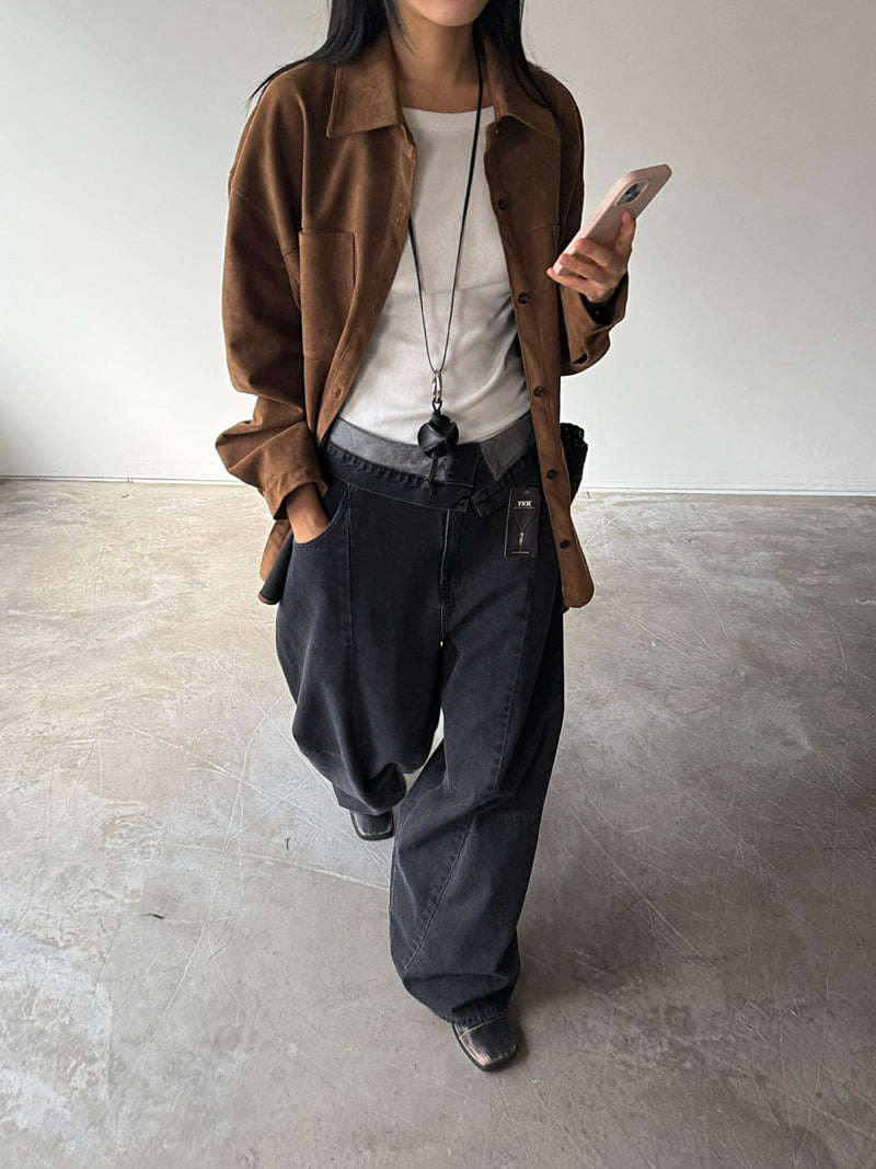 Jade Market - Korean Women Fashion - #shopsmall - Leuwei Suede Shirt - 6